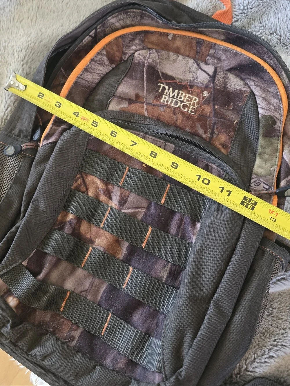 Youth Camo Backpack in Brown and Orange